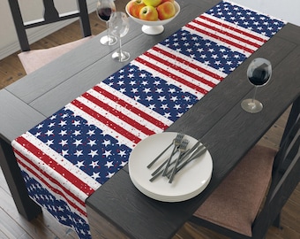 American Flag Table Runner: Patriotic 4th of July Decor Homeware