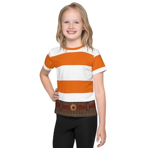 Anxiety Emotion Kids Halloween Costume, Orange and White Striped Shirt Sleeve Shirt For Kids, Anxiety Outfit for Girls Boys InSide Out 2