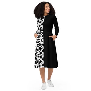 Cruella De Vil Disney Inspired Costume 101 Dalmatians Character Day with Pockets Sizes 2XS-6XL