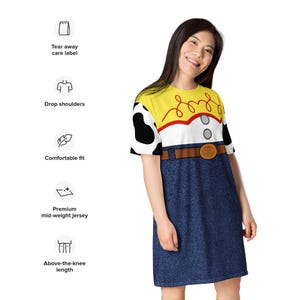 Toy Story Halloween Tshirt Dress Jessie Cosplay Outfit Gift Birthday Party Themed Party Cowgirl Jessie Birthday Gift 2XS - 6XL