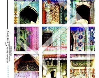 Russian Mosaic Digital Collage Print Sheet no101