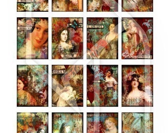 Women Altered Art Digital Collage Print Sheet no72