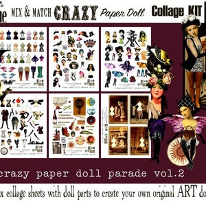 Paper Doll Kit Mix and Match Endless Vol.2 6 Digital Collage Print Sheets no232 image 3