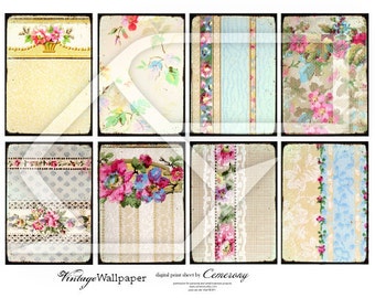 Vintage Wallpaper Digital Collage Sheet no248