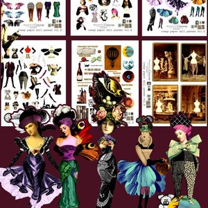 Paper Doll Kit Mix and Match Endless Vol.2 6 Digital Collage Print Sheets no232 image 1