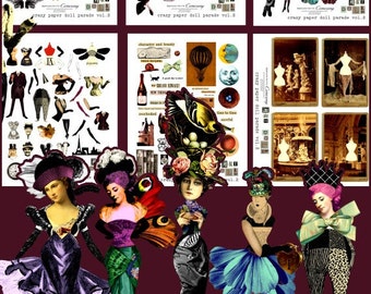 Paper Doll Kit Mix and Match Endless Vol.2 - 6 Digital Collage Print Sheets no232