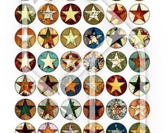 One Inch Stars Digital Collage Print Sheet no138