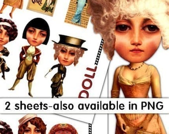 Paper Dolls Digital Collage Sheets no209