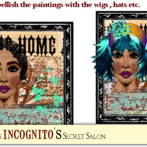 NEW-Hair Studio Paper Doll Digital Collage Print Sheet no226 image 5