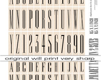 Skinny Alphabet Tags Digital Collage Print Sheet no237