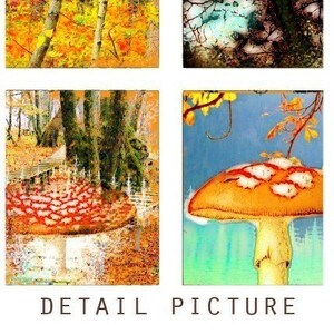Autumn Indian Summer 2x2 Inch Digital Collage Print Sheet no137 image 2