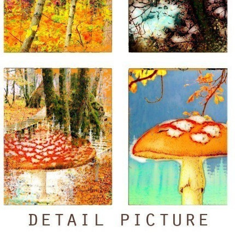 Autumn Indian Summer 2x2 Inch Digital Collage Print Sheet no137 image 2
