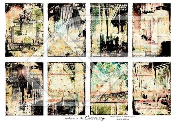 ATC ACEO Backgrounds Digital Collage Print Sheet No178 - Etsy
