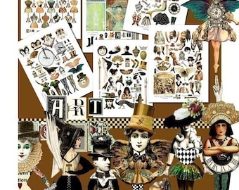 Paper Doll Kit  Mix and Match  Endless Vol.1 - 6 Digital Collage Print Sheets no208