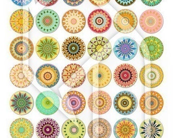 1.10 inch Kaleidoscope Digital Collage Print Sheet no163