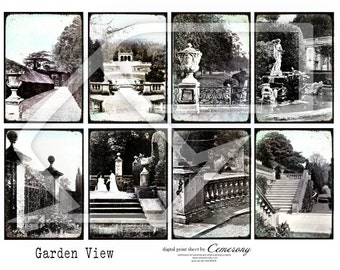 Victorian Garden Views Digital Collage Sheet no261