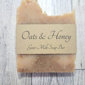 Oats & Honey Goat Milk Soap Bar, All Natural Soap Bar, Soap for Irritated Skin, Soap for Sensitive Skin, Moisturizing Soap Bar, Baby Soap