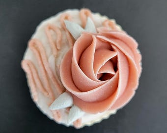 Cocoa Rose Cupcake Soap Bar, All Natural Soap,  Sensitive Skin Soap, Moisturizing Soap, Decorative Soap, Guest Soap, Gift Soap, Fancy Soap