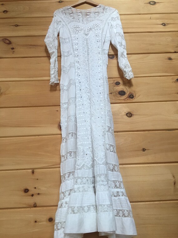 1900’s Victorian Edwardian white Lawn Maxi dress-