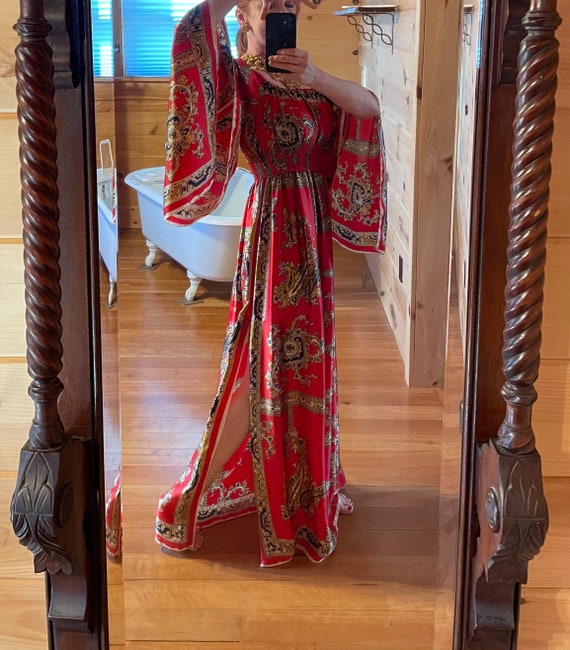1960’s 1970’s Angel sleeve,scarf dress, maxi dress