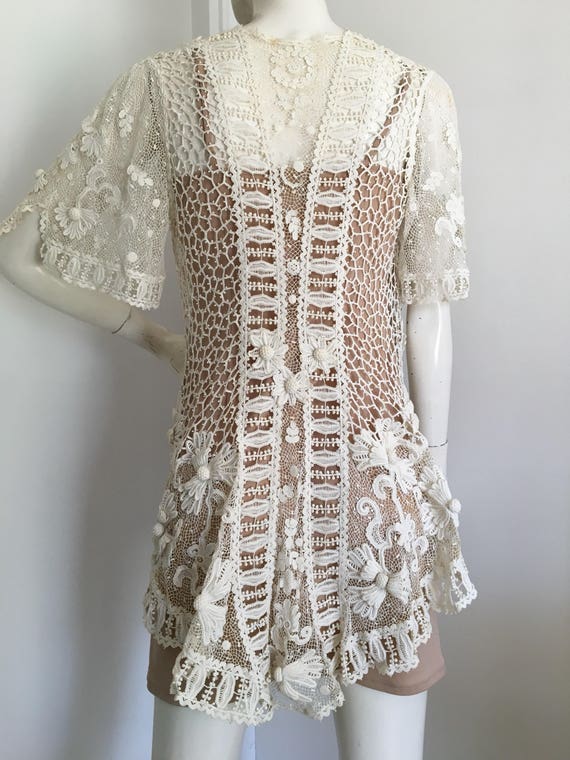 Edwardian Schiffli Lace Irish Crochet Wedding Coat | Etsy