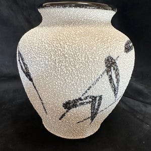 Jarrón de bambú blanco y negro Vintahe