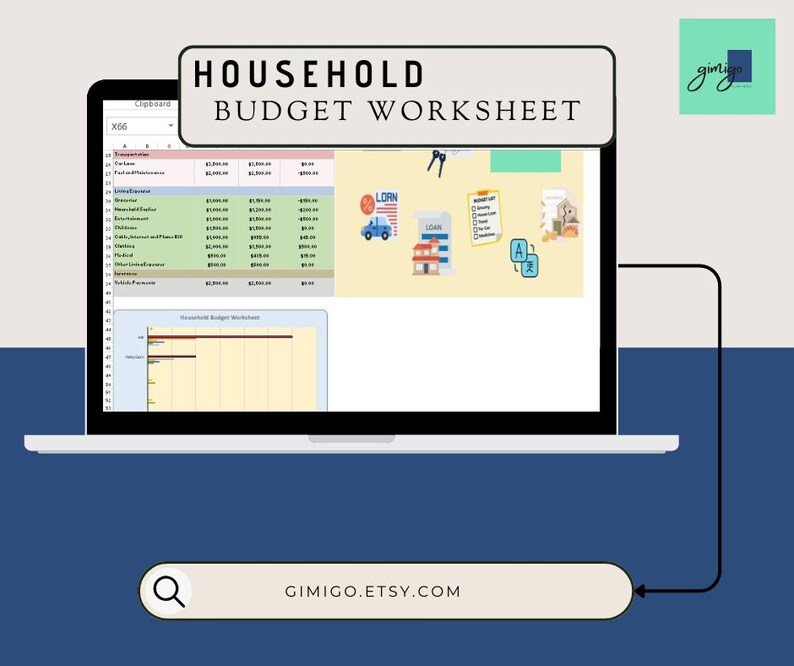 Budget Display Ultimate Household Budget Planner | Zero-based Budget Template for ...