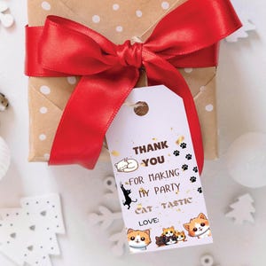 Cat Doll Tag, Gabby&#39;s Dollhouse Thank you Tag, Thank you tags, Printable Tags, Instant Download, Pdf, Cat Party Gift Tags, Birthday Tags