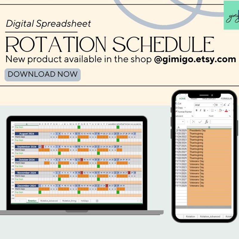 Rotating Work Schedule - Etsy