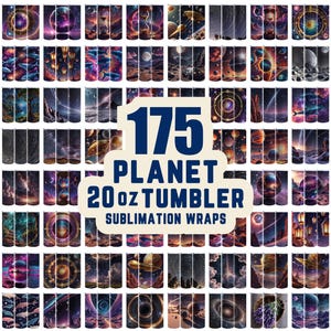 175 Solar System tumbler Wrap, 20oz Tumbler Wraps, Galaxy tumbler Wraps, Planet tumbler wrap, Skinny Sublimation Design, space universe Wrap