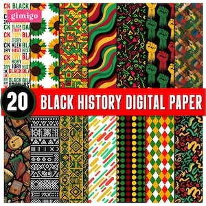 Black History Month Digital Paper, Black History Month Seamless Patterns: Cultural Designs, African Kwanzaa Patterns(Digital Download)