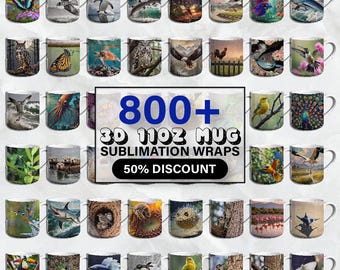 800+ 3D Mug Wrap Sublimation Design, Birds Mug Wrap, 11oz Mug PNG, Butterfly Mug, Insects Mug, Coffee Mug Designs, Sublimation Mug Design