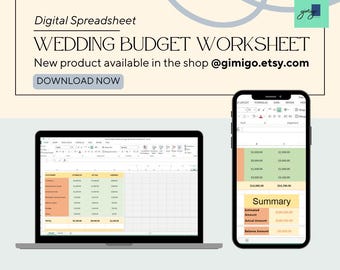 Planificador de presupuesto de boda minimalista elegante / Plantilla personalizable de Google Sheets para novias / Seguimiento de costos de boda DIY