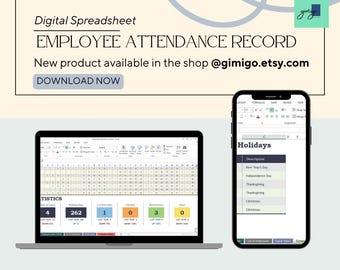 Employee Attendance & Schedule Tracker | Excel Template for Staff Attendance and Leave Management