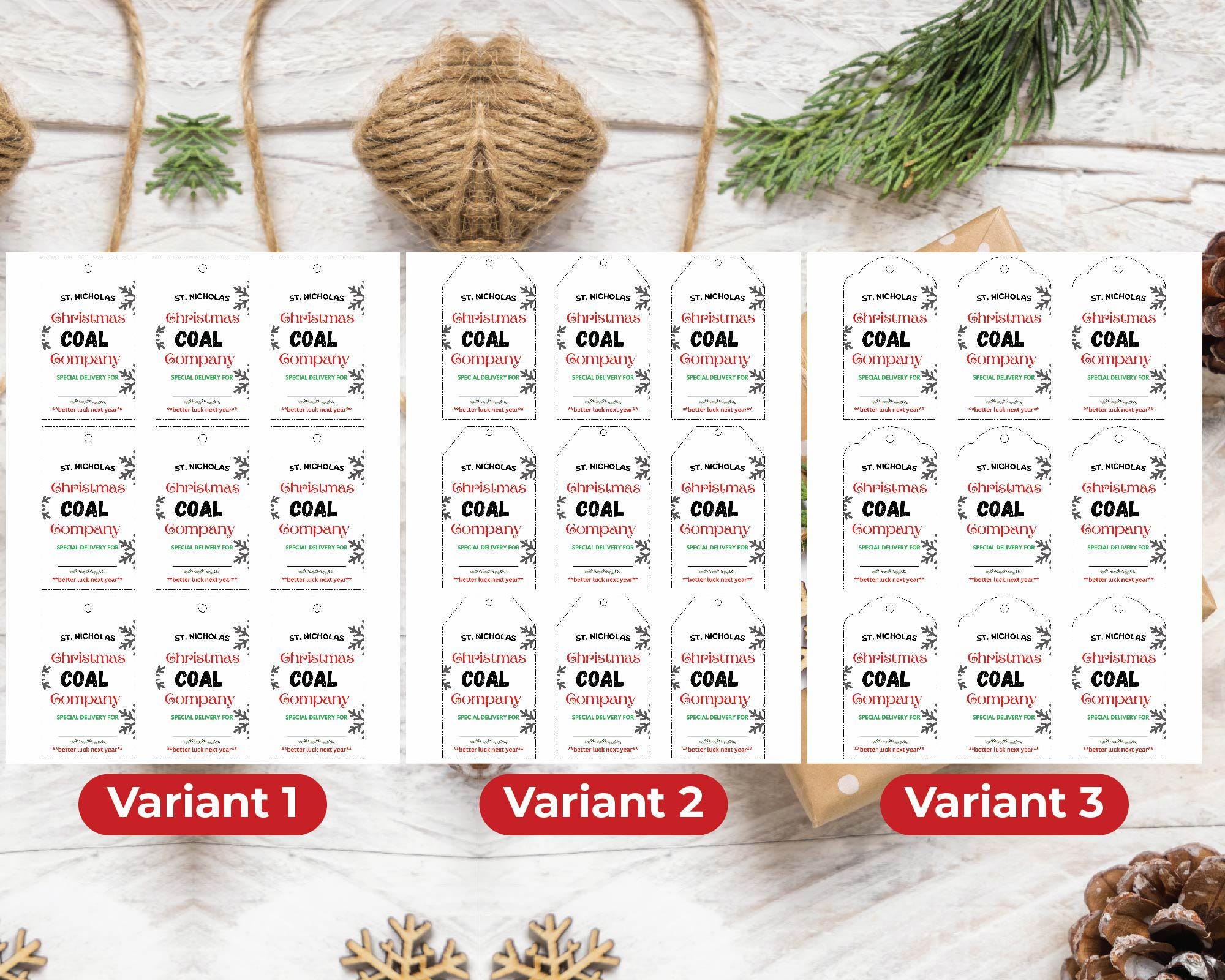 Printable Christmas Coal Gift Tag, Lump of Coal From the North Pole Tag ...