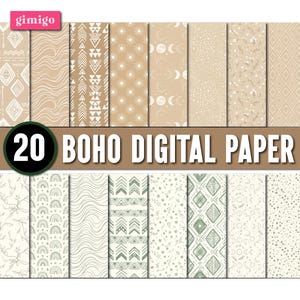 Boho Seamless Digital Papers , Wild Boho, Digital Patterns, Soft Bohemian, Digital Paper Pack, Boho Seamless Textures (Digital Download)