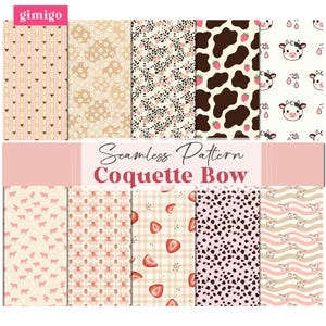 Cow Seamless Pattern, Cute Cow Digital Papers Set, Cow Background, Strawberry Seamless Pattern, Farm Seamless File, Cow Seamless File