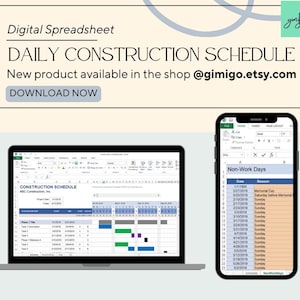 Construction Project Management Tool | Simplify Task Coordination | Google Sheets Template for Streamlined Construction Projects