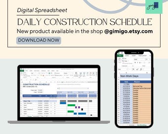Construction Project Management Tool | Simplify Task Coordination | Google Sheets Template for Streamlined Construction Projects