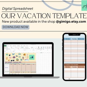 Vacation & Travel Planner | Google Sheets Itinerary | Budget Template | Road Trip Organizer, Packing List, Digital Holiday Planner