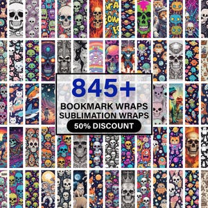 Bookmark Sublimation Bundle, Bookmark Mega Bundle, Bookmark Png Wraps, Skull Wraps, Bookmark Sublimation Png Wraps, Bookmark Designs