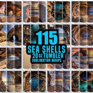 115 Sea Shell Tumbler Wrap, 3D Beach Sea Shells, Ocean Tumbler Wrap, Coastal Tumbler, summer tumbler wrap, Island Beach Sublimation Design