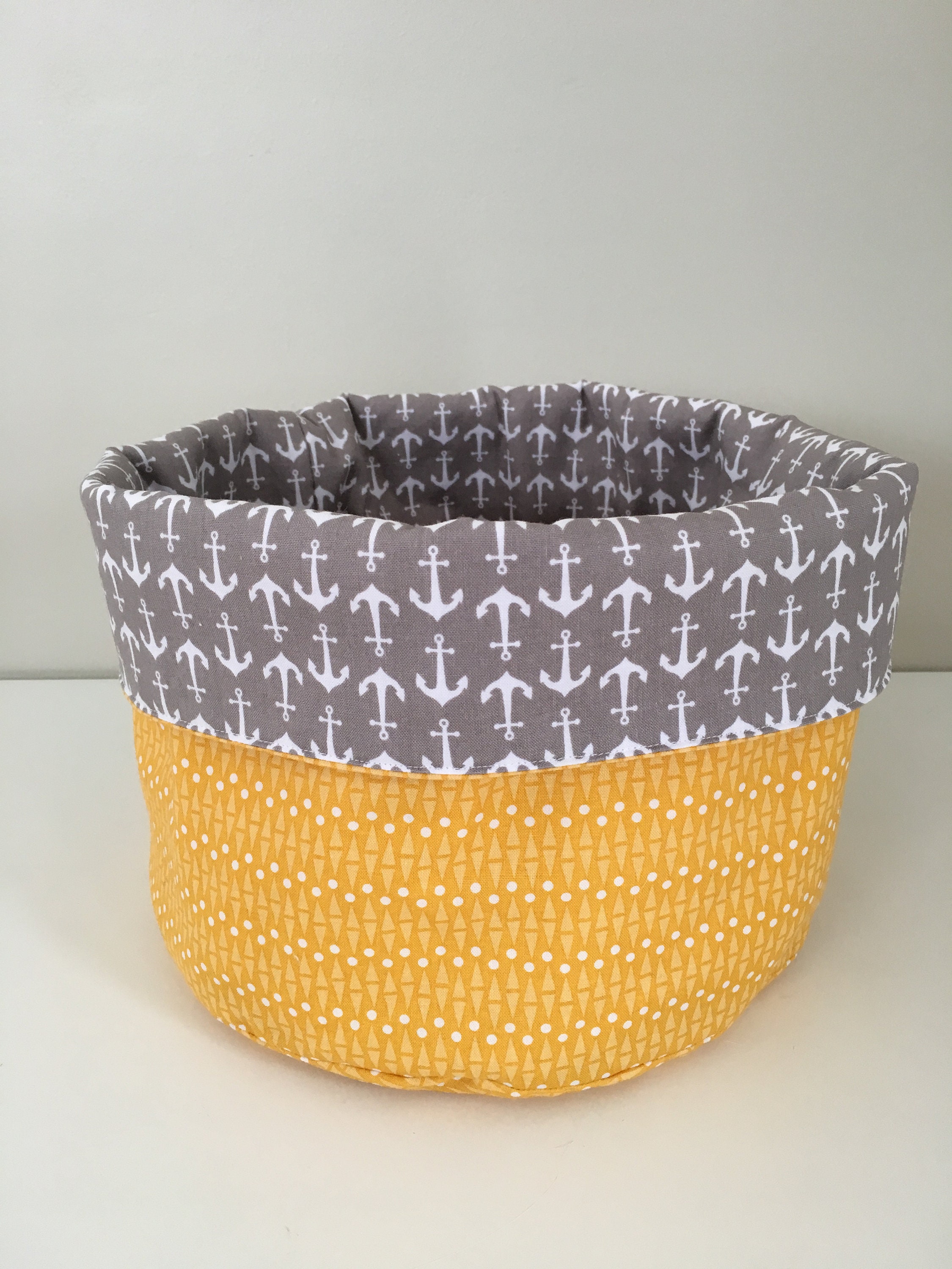 Fabric Storage Basket Organization Bin Reversible Gray Etsy