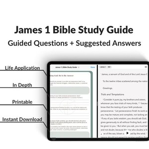 James 1 Bible Study Guide with Guided Bible Study Questions Printable Bible Study Guide Easy to Use for Personal and Group Bible Study