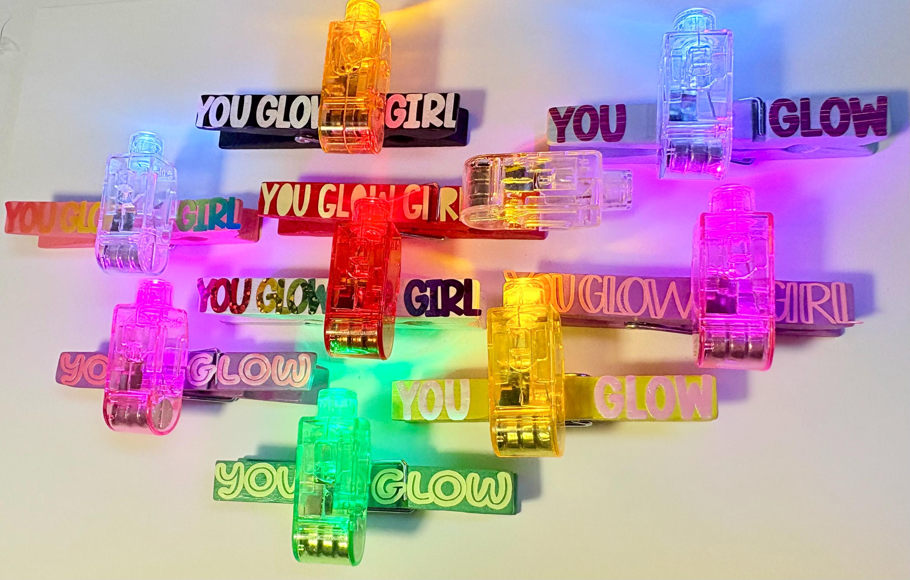 You Glow Girl Light up Pins- Set of 5 - Etsy