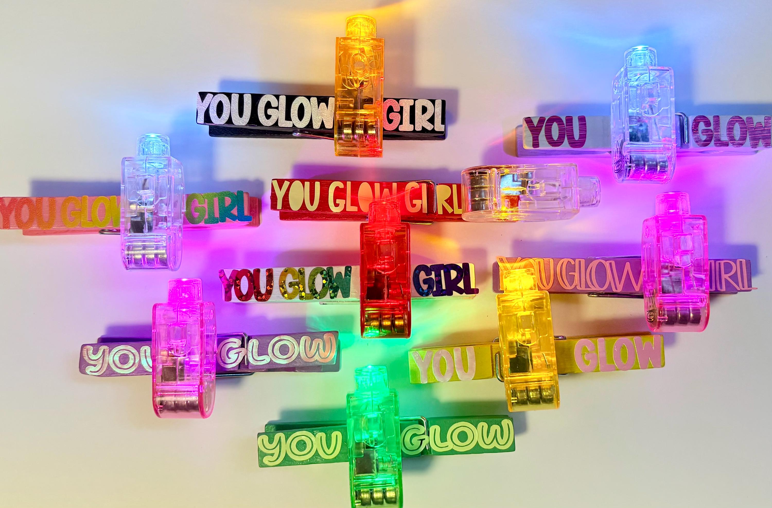 You Glow Girl Light up Pins- Set of 5 - Etsy