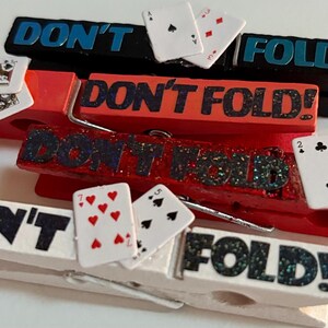 Set of 4 “Don’t Fold” playing card cheer pins