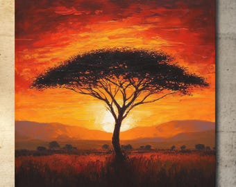 油絵　Partita No.2 雫　アート　加藤英人　SM African Sunset - Sakeem Gibbs | African Art | Colorful Decor