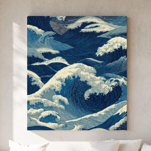 Japanese Ukiyo-e Wave Canvas Print: Coastal Home Decor