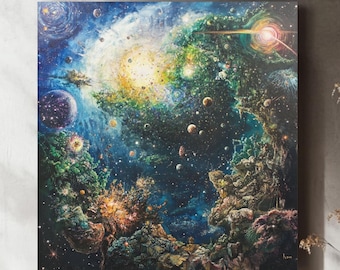 Gaia Canvas Painting: Mother Earth Spiritual Fantasy Art